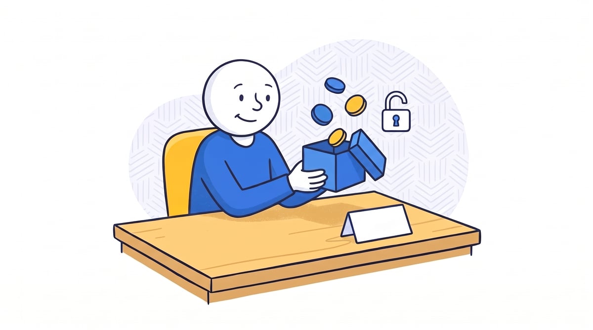 A player opening a gift of free play coins next to an unlocked padlock