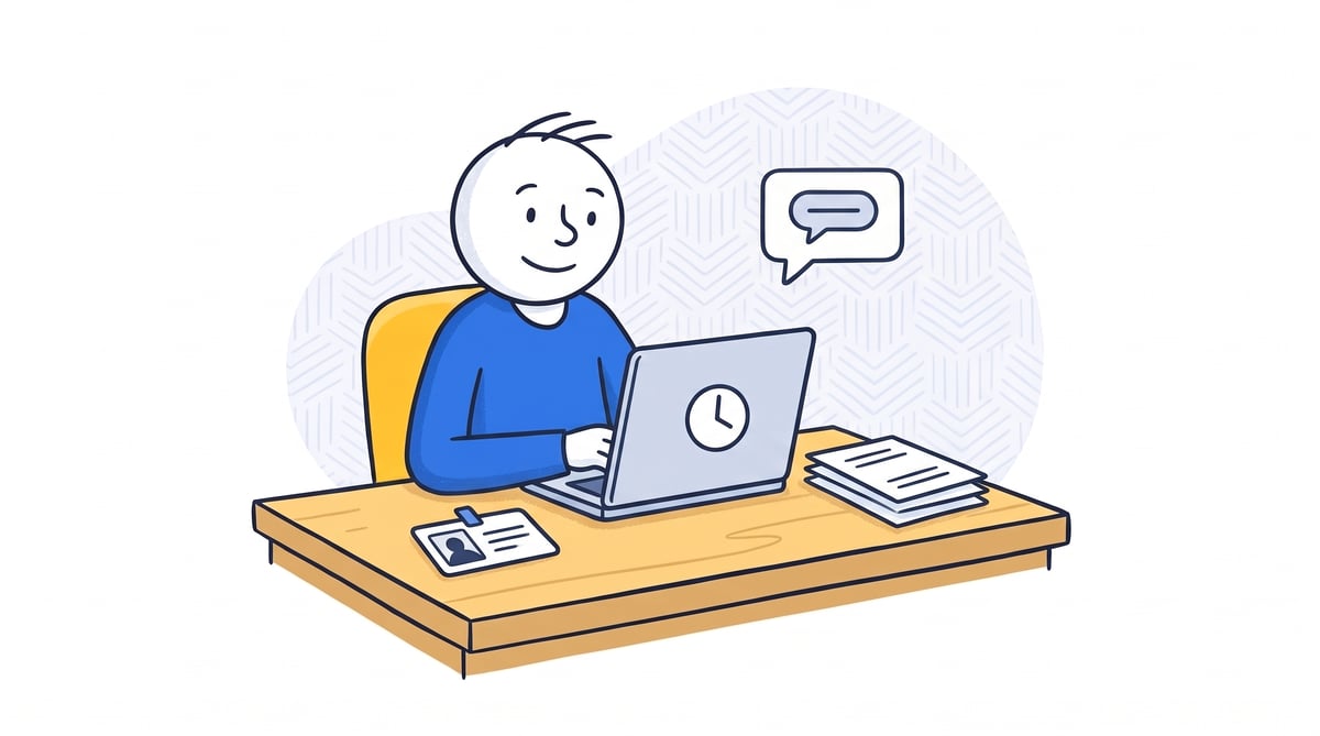 Player checks a pending redemption on a laptop beside identity documents and a support-chat symbol