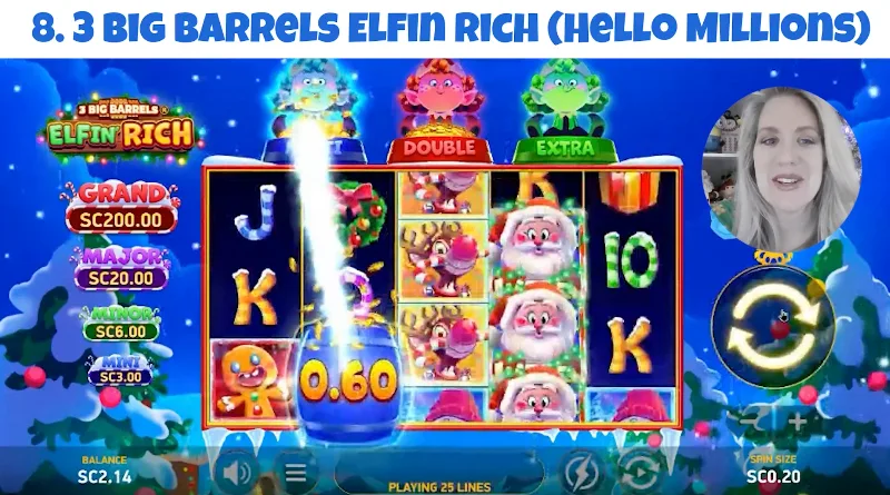 3 Big Barrels Elfin Rich slot at Hello Millions