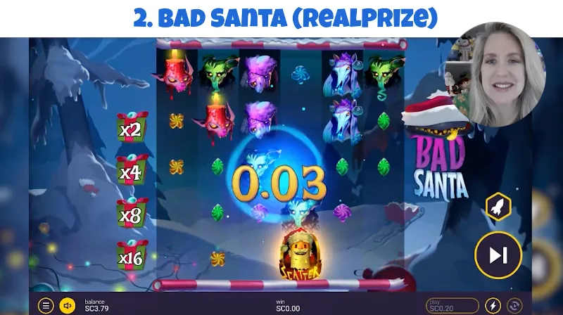 Bad Santa slot at RealPrize Casino