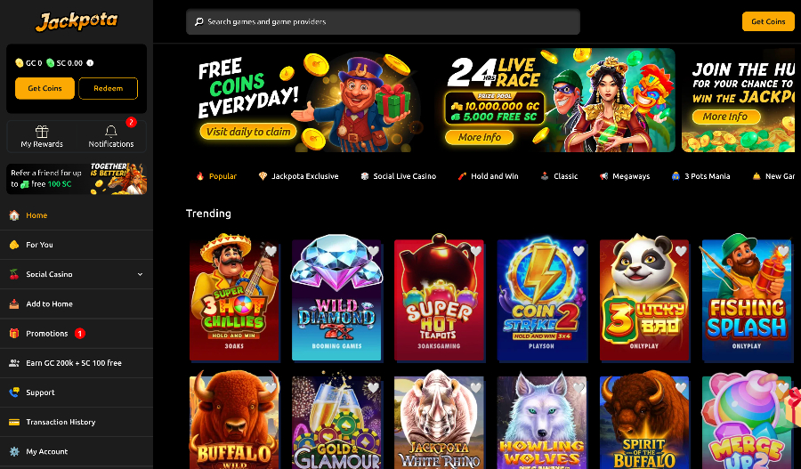 Jackpota casino games Jan