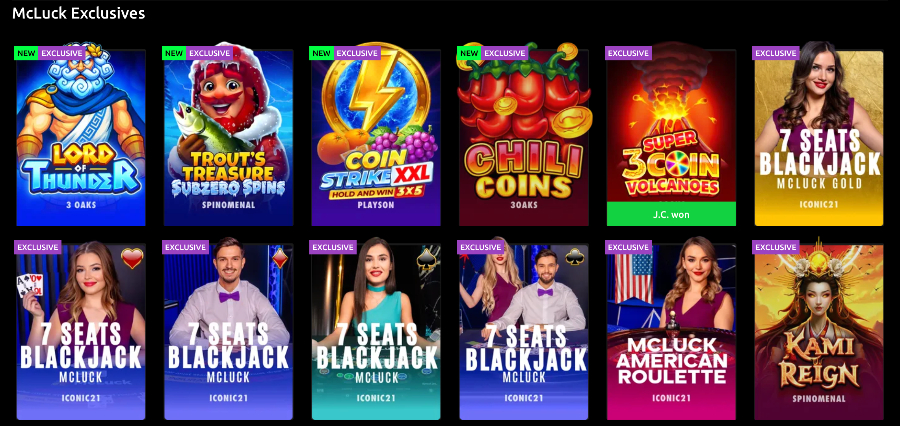 McLuck exclusive games Jan