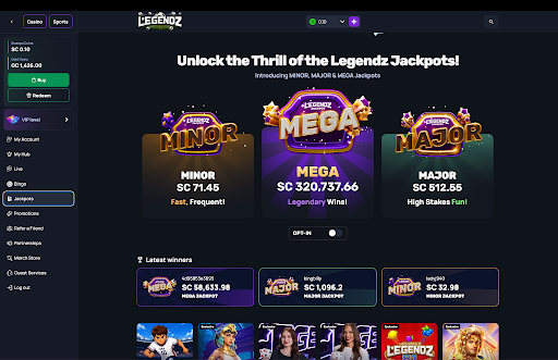 Legendz Casino Daily Jackpots