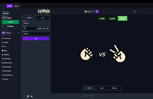 Legendz Rock Paper Scissor game