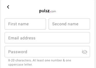 Pulsz sign up form