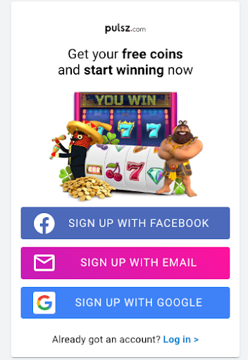 Pulsz welcome screen