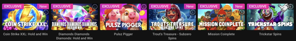 Pulsz exclusive games