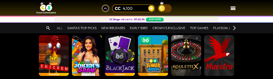 Crown Coins table games