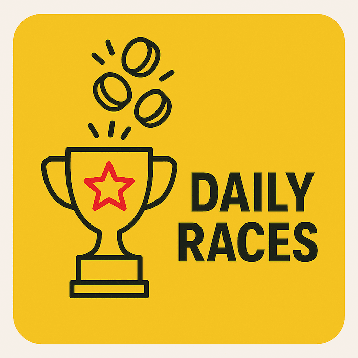 daily sweeps races and tournament leaderboards