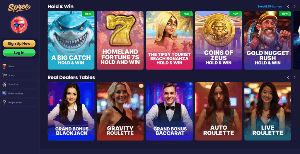 Spree Casino games