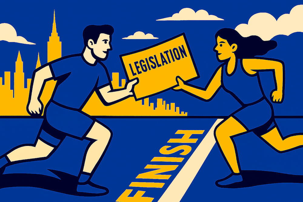 Worner's bill replaces Addabbo's in NY sweepstakes bills, gaining approval.