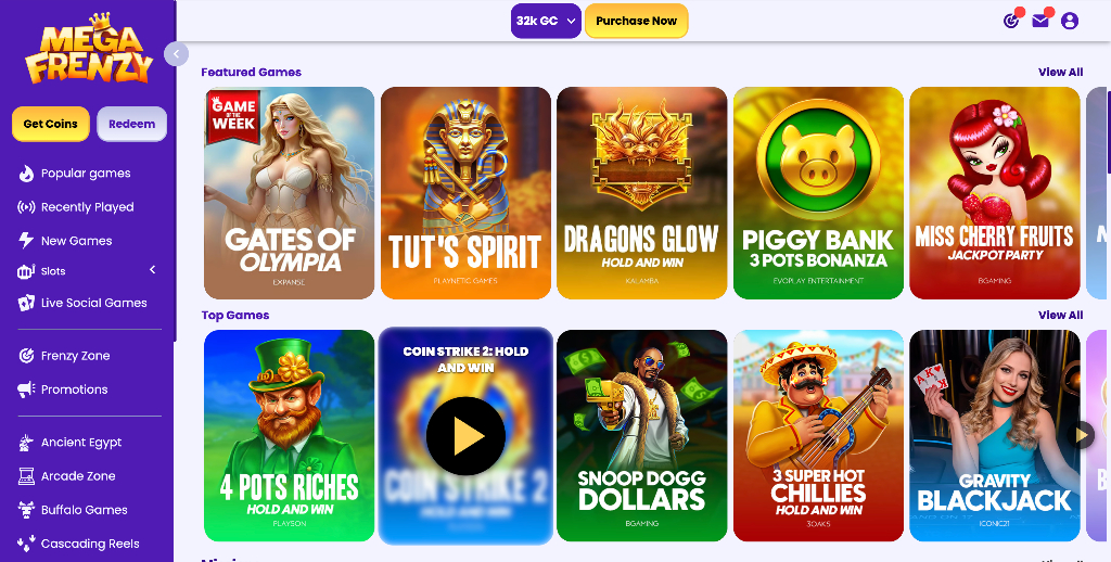 MegaFrenzy Casino games
