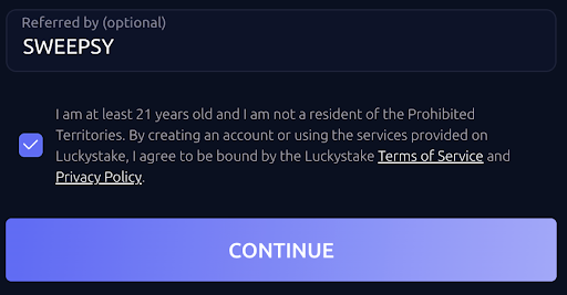 Luckystake promo code