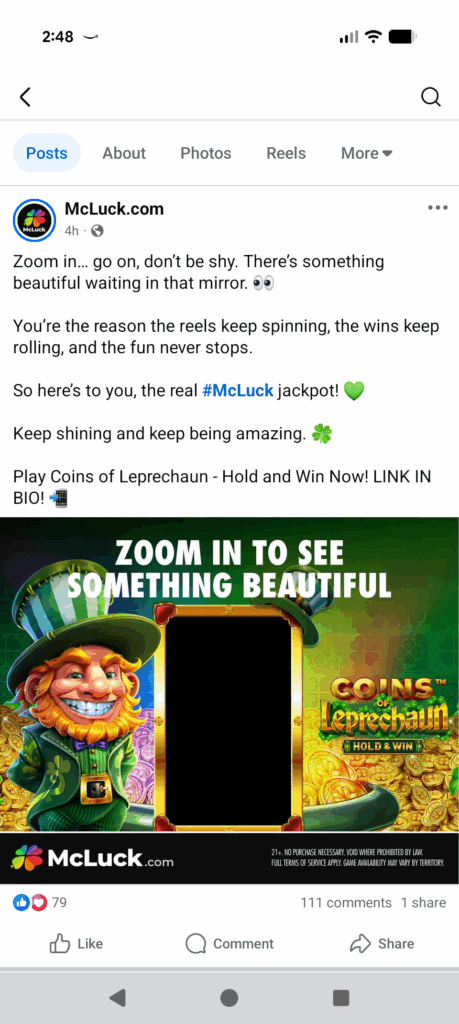 McLuck Casino Facebook Nov 11