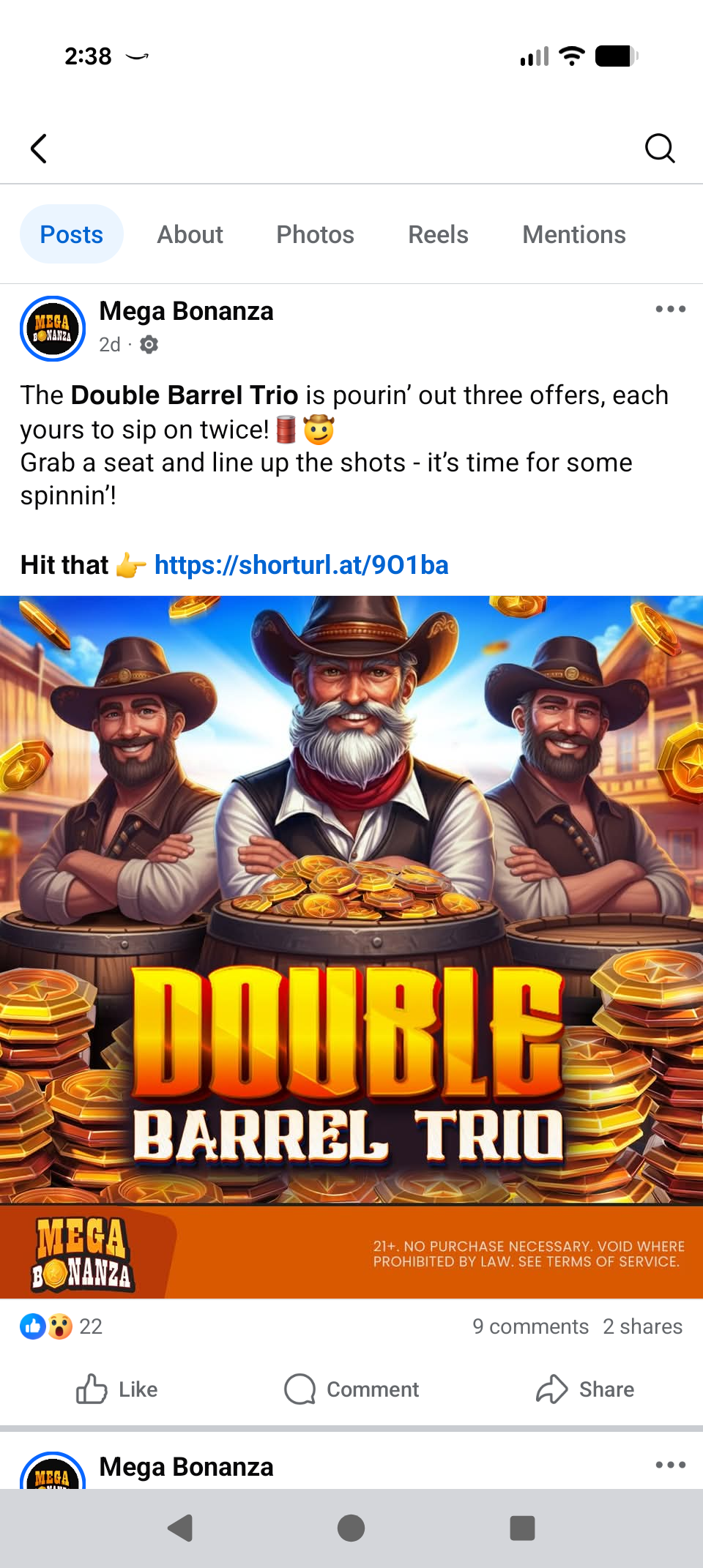 Mega Bonanza Facebook Nov 11