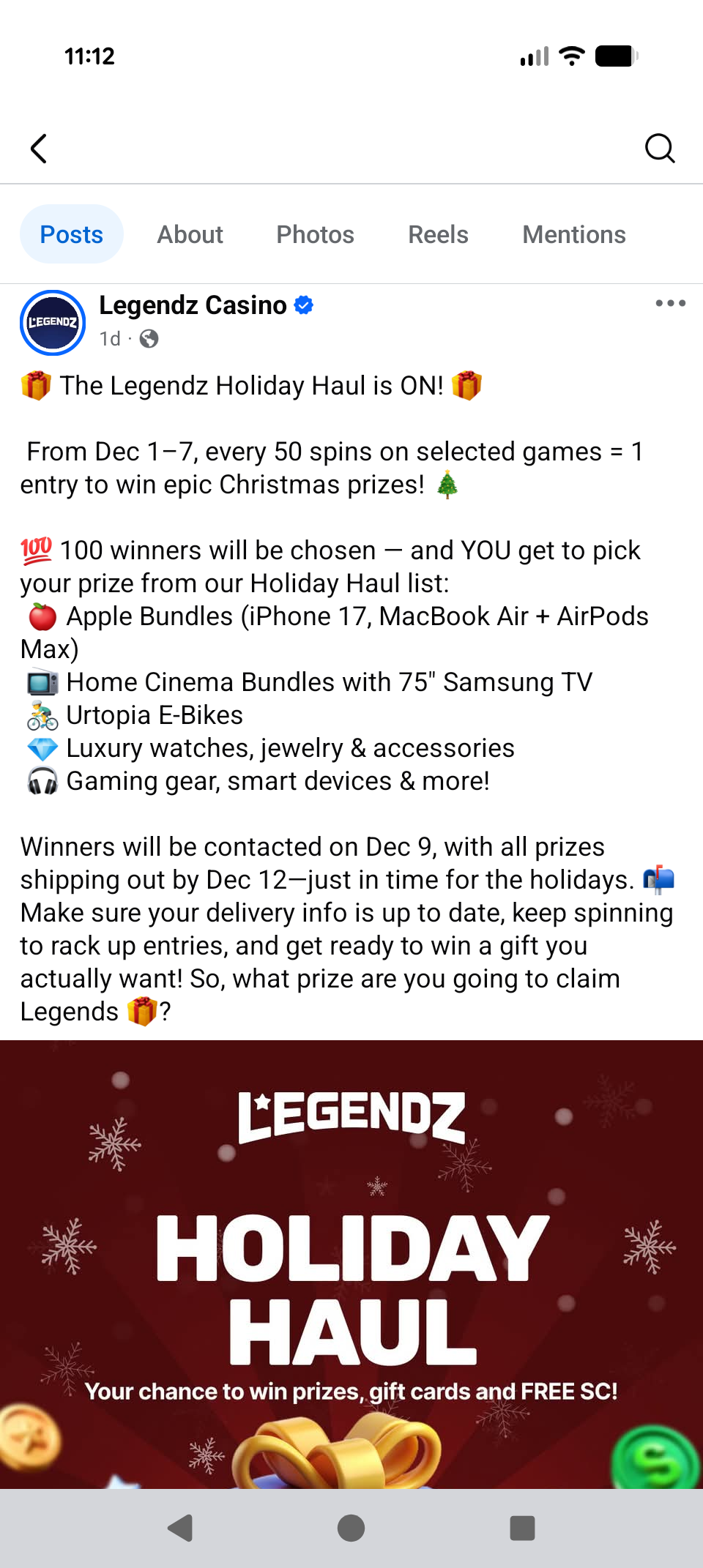 Legendz facebook Dec promo