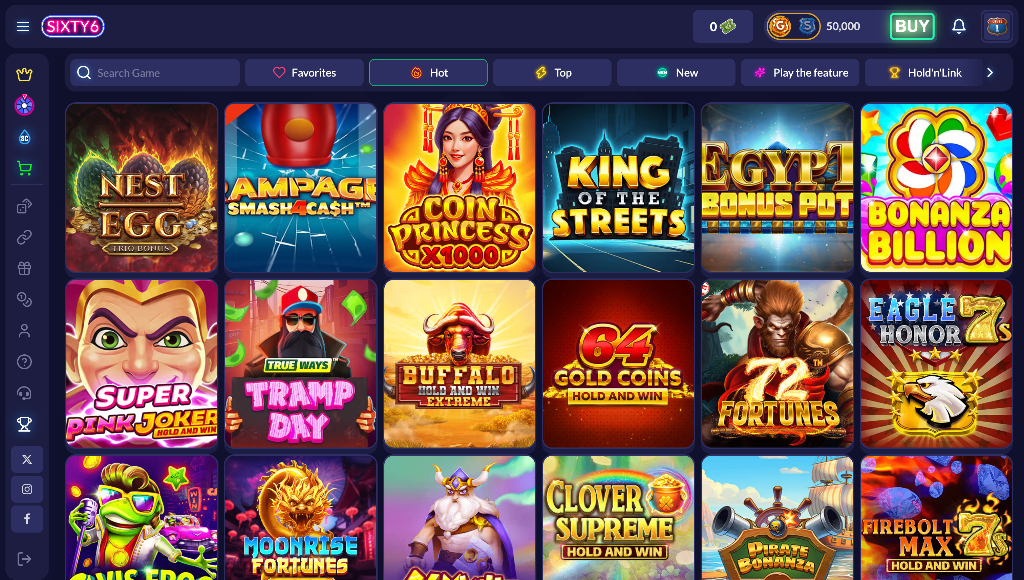 Sixty6 Casino hot games