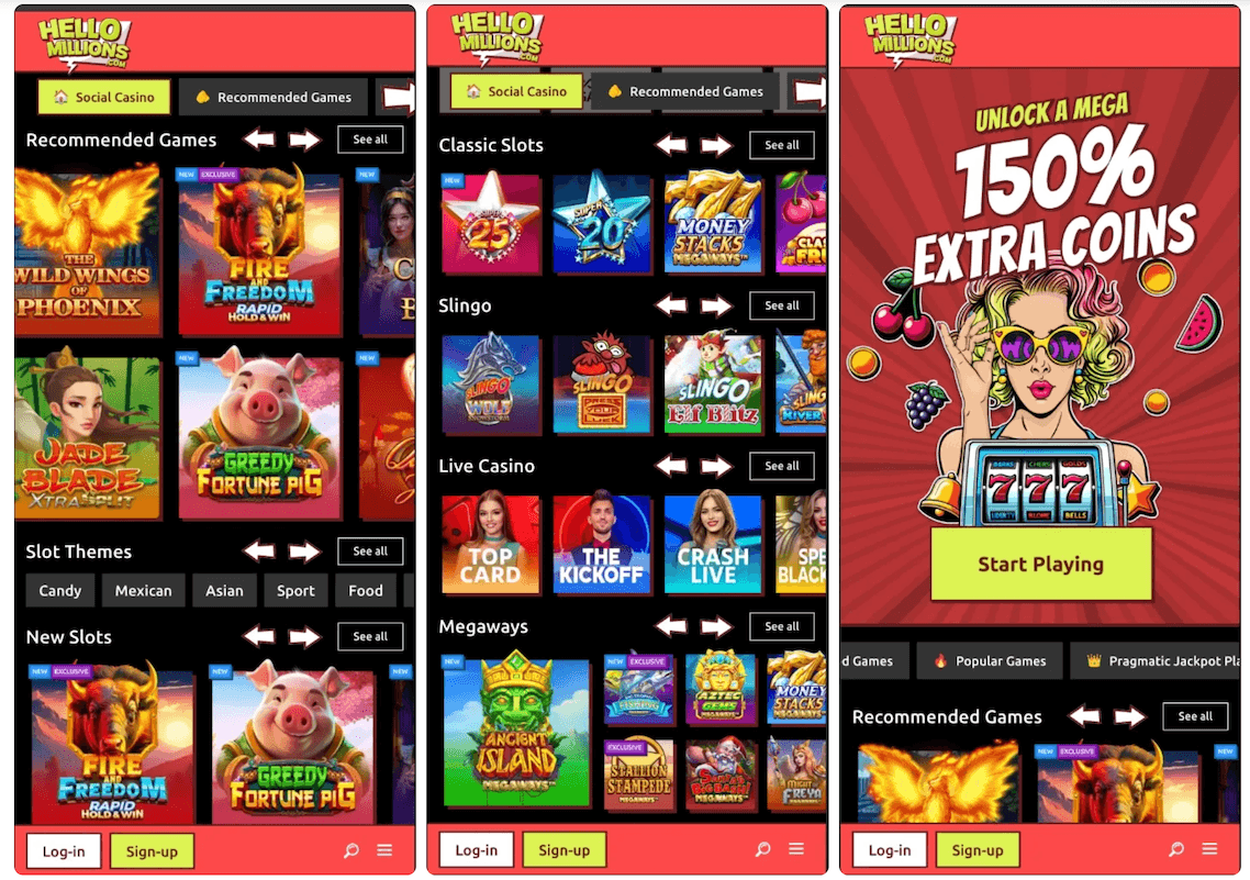 Hello Millions Sweepstakes Casino