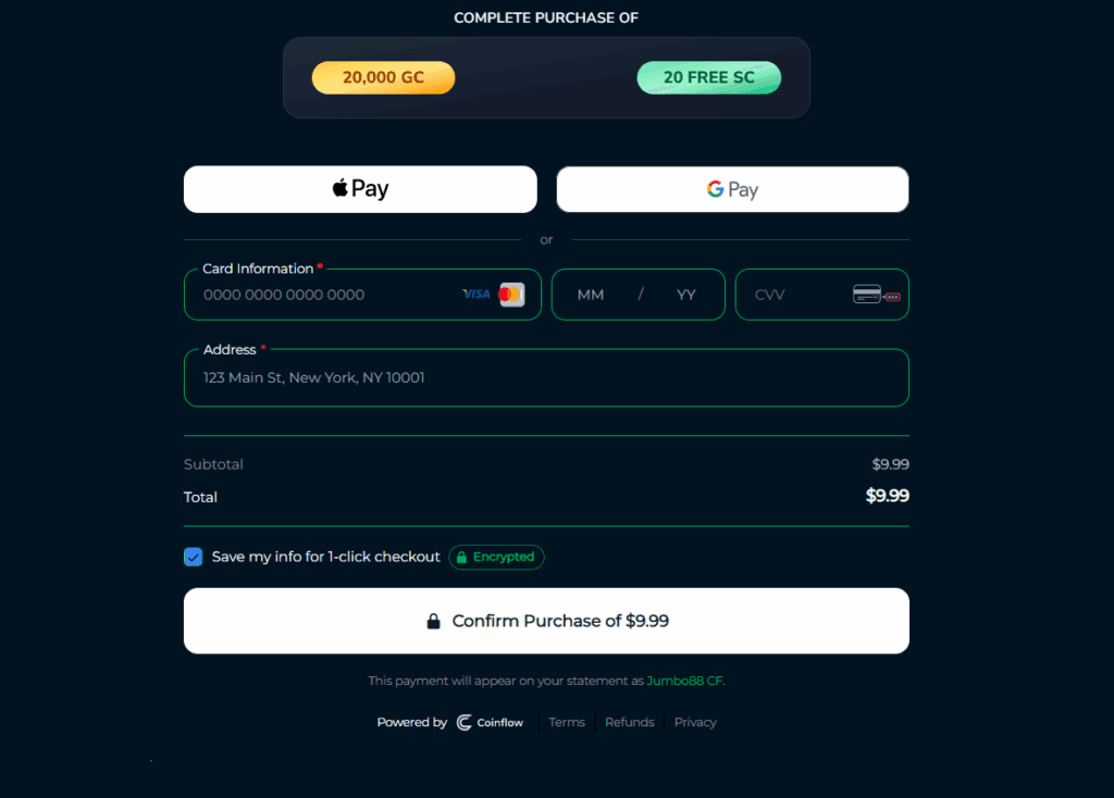 Jumbo88 Casino payments