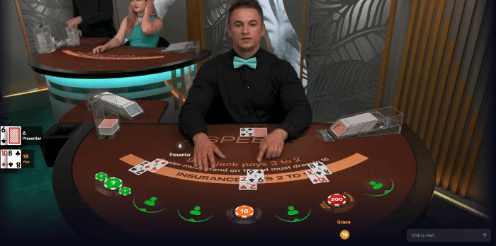 LuckyStake Blackjack table
