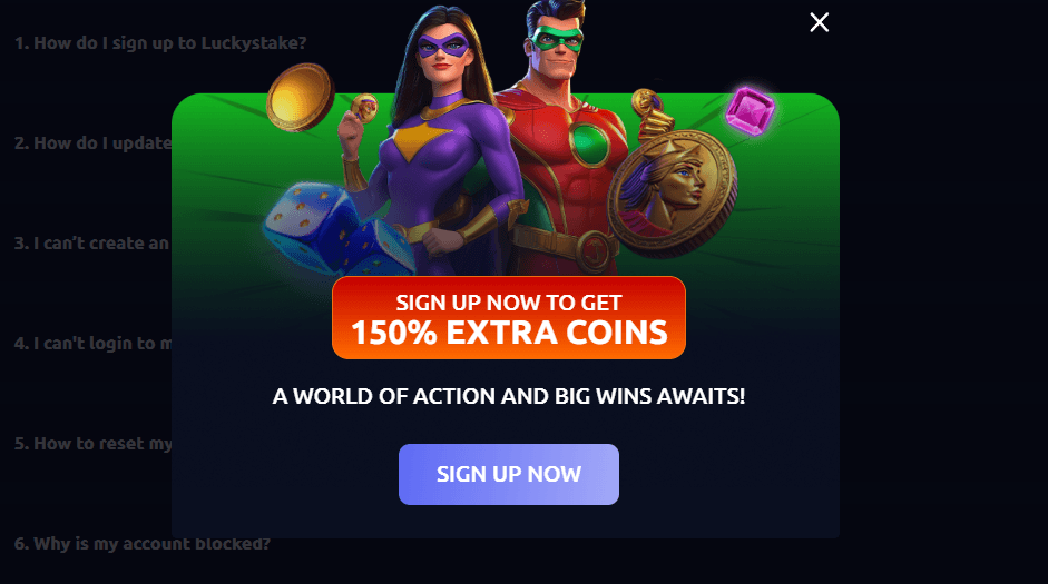 LuckyStake first purchase offer