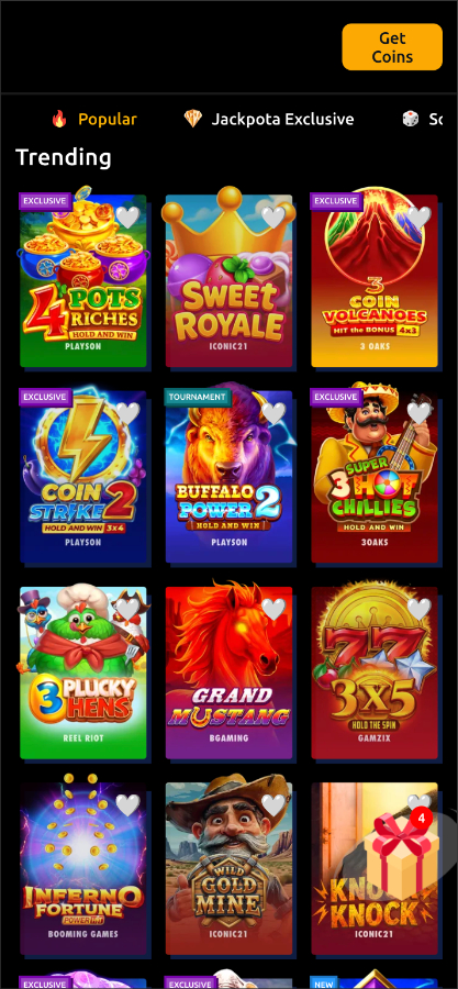 Jackpota Casino popular games
