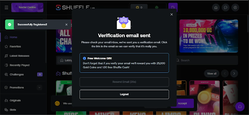 Shuffle us email verification