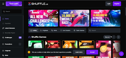 Shuffle us landing