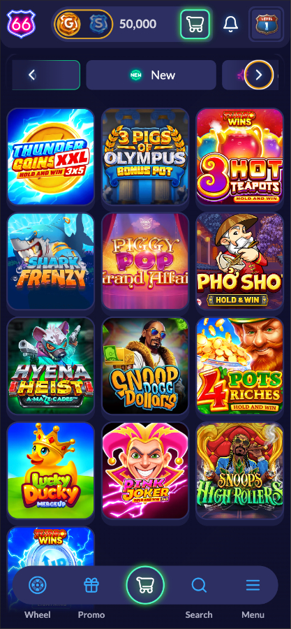 Sixty6 Casino new games
