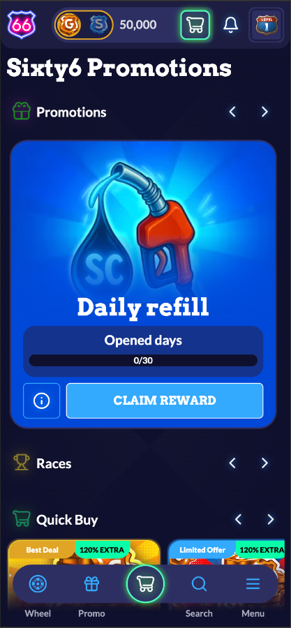 Sixty6 Casino promotions
