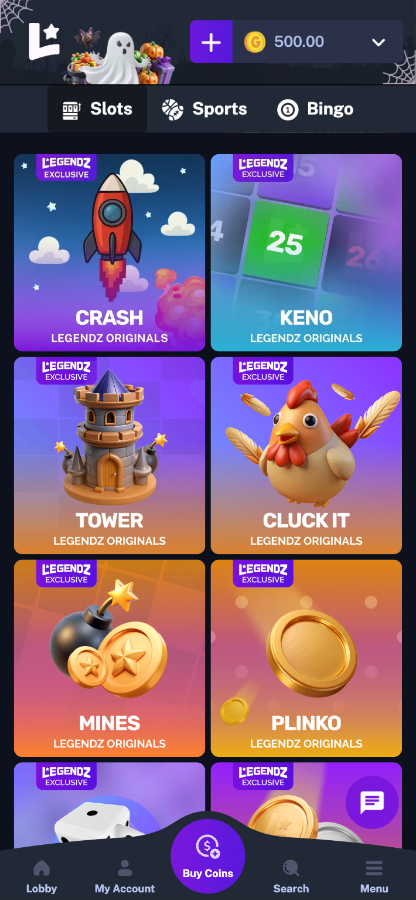 Legendz Casino mobile originals