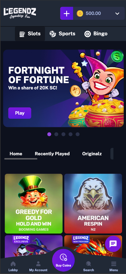 Legendz Casino mobile