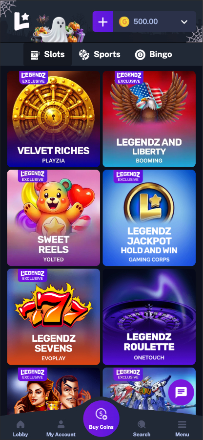 Legendz casino mobile exclusives