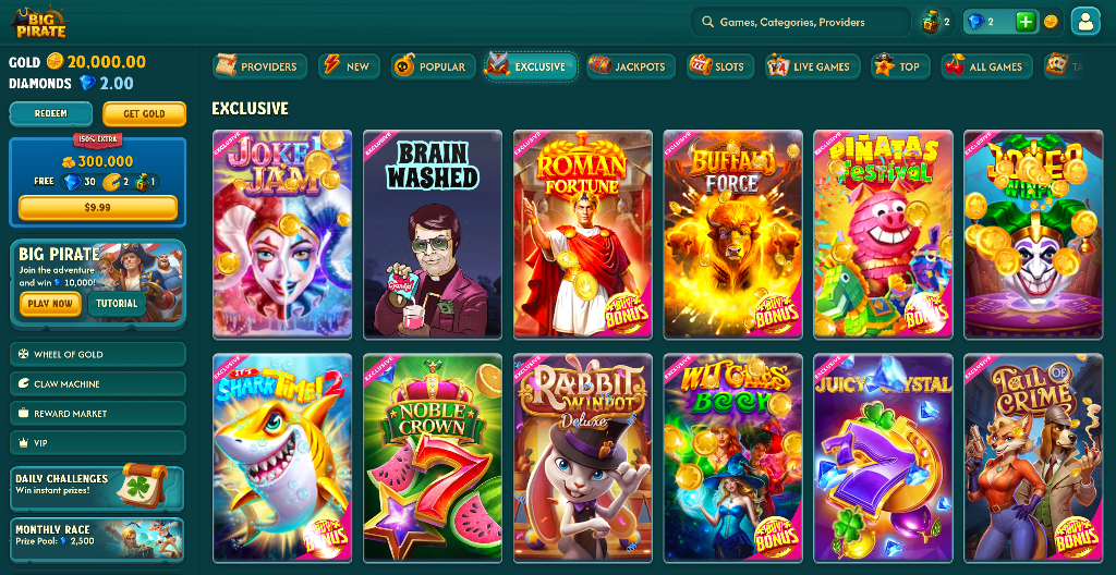 Big Pirate Casino exclusives