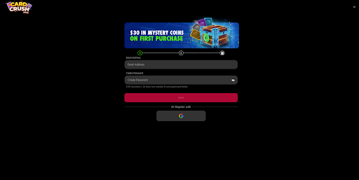 Card Crush sign up form