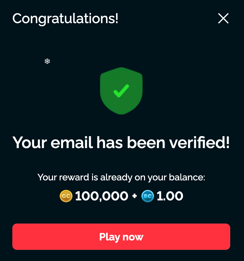 VegasWay Casino email verification