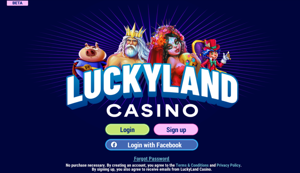 LuckyLand Casino sign-up