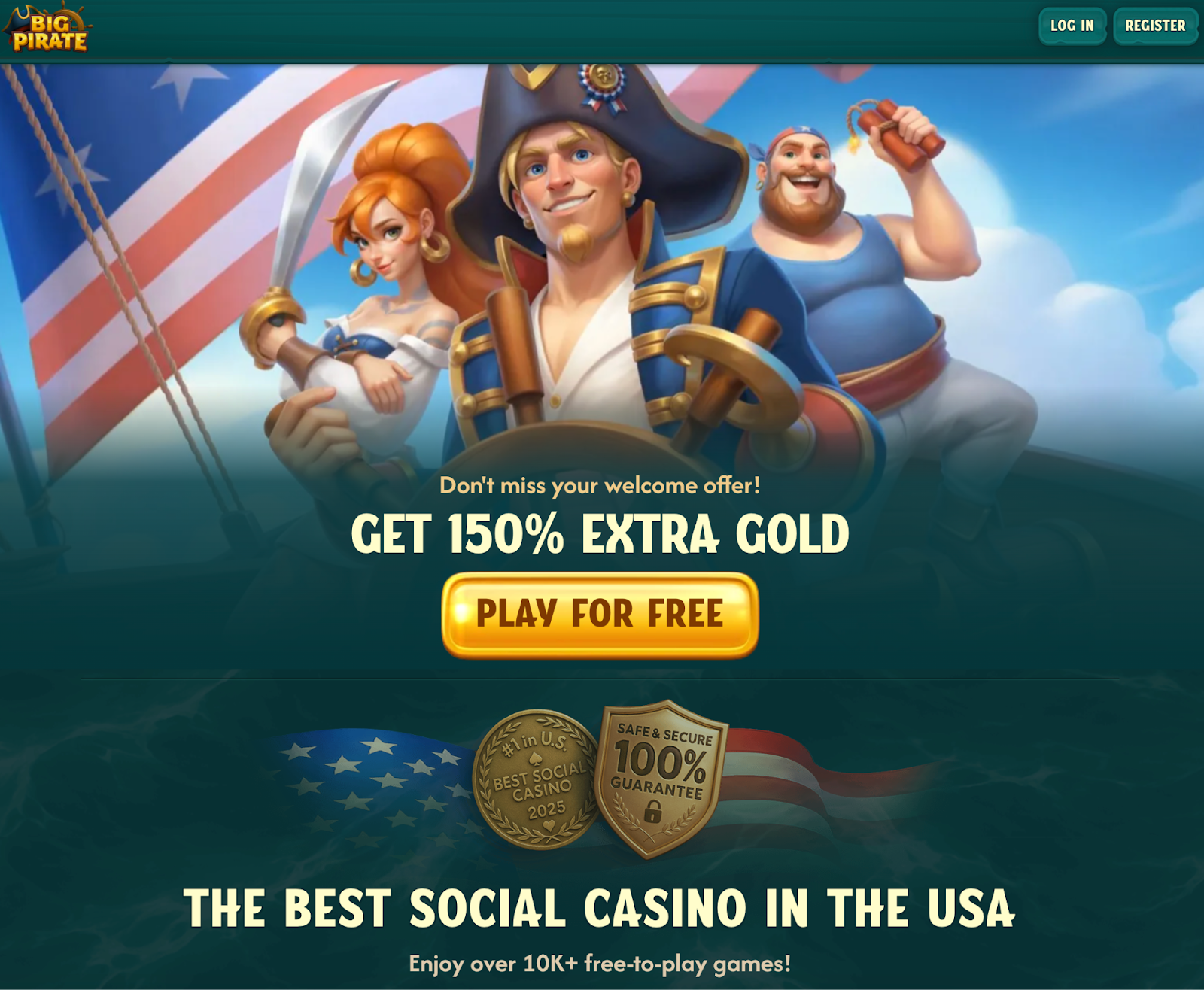 Big Pirate Casino homescreen