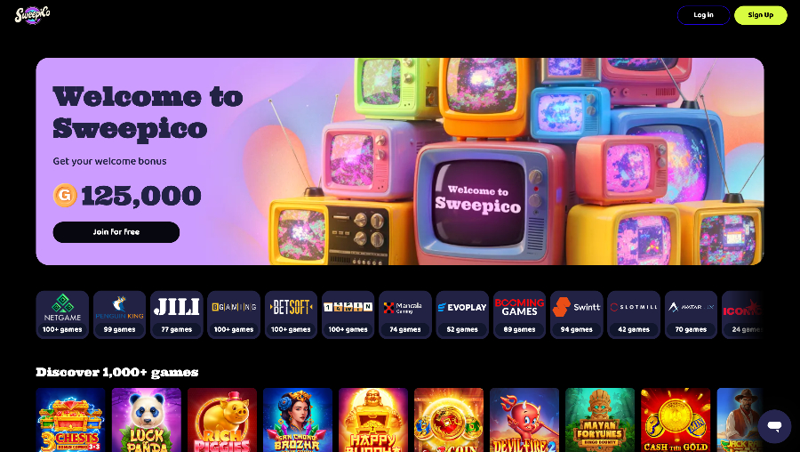 Sweepico home screen