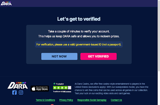 Dara Casino verification