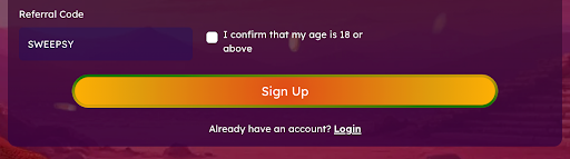 Sweep Las Vegas promo code