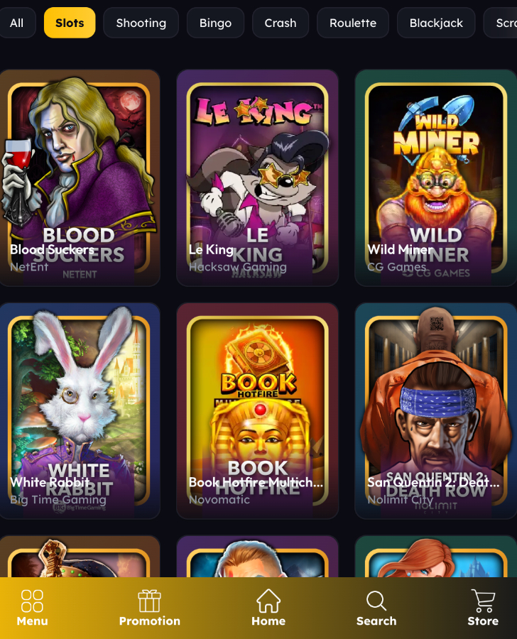 Sweep Las Vegas slot games