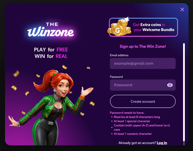 The Win Zone email sign up