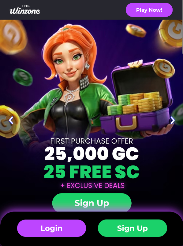 The Win Zone homescreen