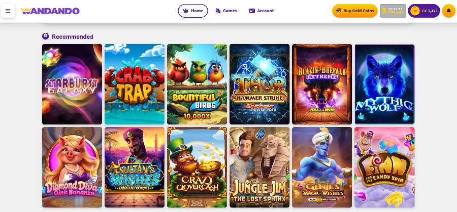 Wandando Casino recommended games