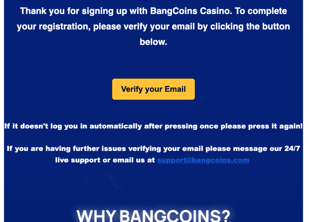 BangCoins email verification