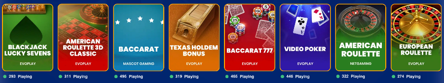 BangCoins table games