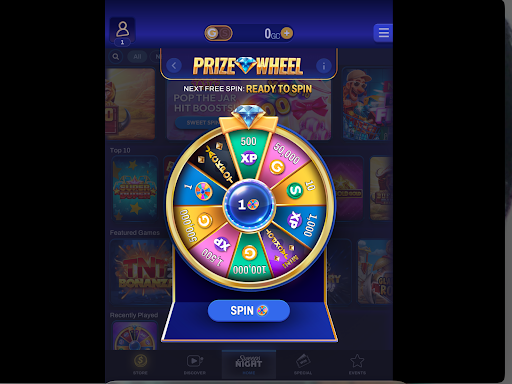 Sweeps Night prize wheel