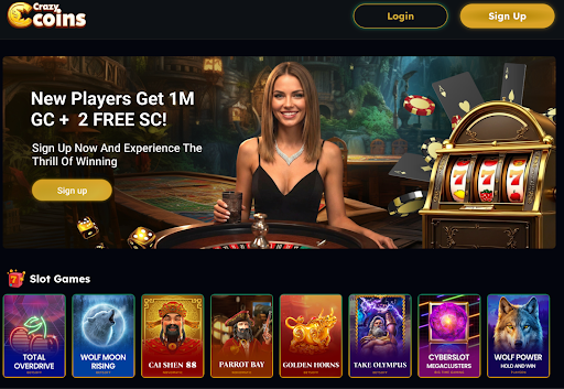 Crazy Coins Casino home screen