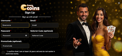 Crazy Coins Casino sign up